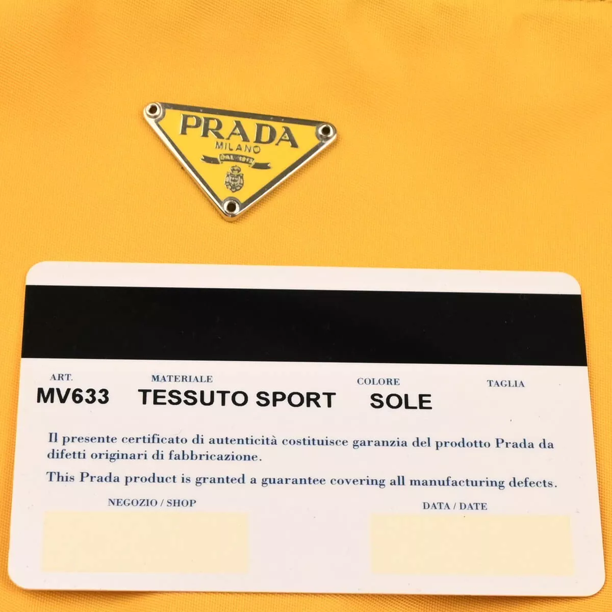 Yellow Nylon Handbag